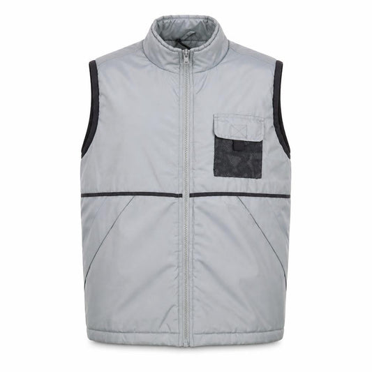 Front view of St Bernard Men’s Grey Nylon Bodywarmer Waistcoat, size 34