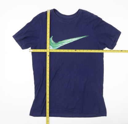 Nike Men's Blue Medium Athletic Fit Graphic Logo T-Shirt
