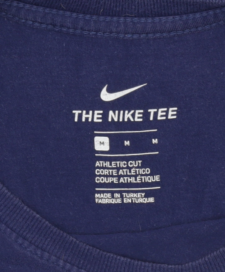 Nike Men's Blue Medium Athletic Fit Graphic Logo T-Shirt