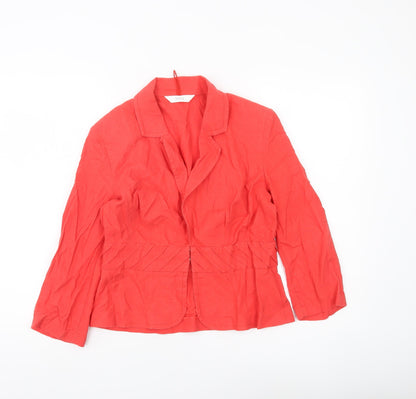 Marks and Spencer Women’s Red Single-Breasted Suit Jacket UK 10 Linen Blend