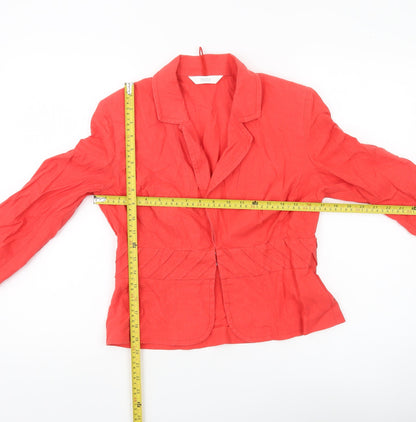 Marks and Spencer Women’s Red Single-Breasted Suit Jacket UK 10 Linen Blend