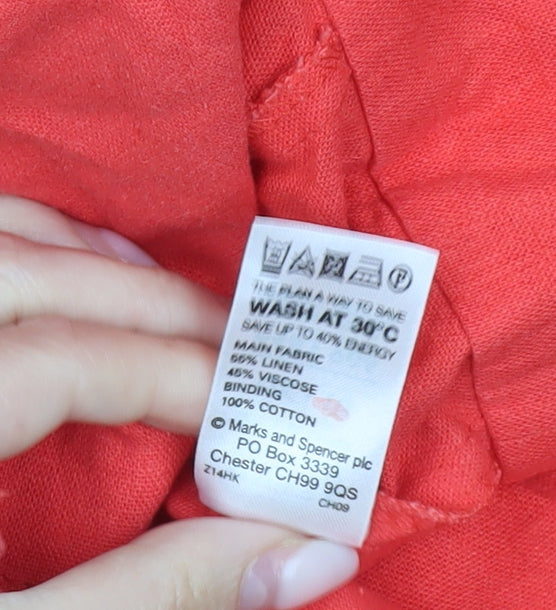 Marks and Spencer Women’s Red Single-Breasted Suit Jacket UK 10 Linen Blend