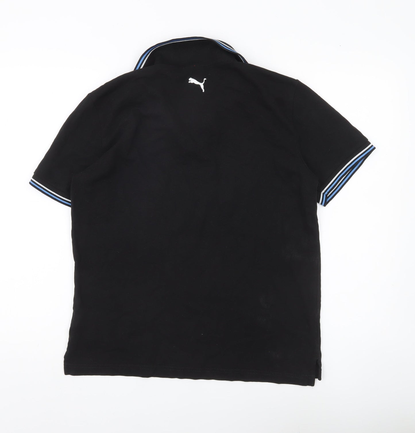 Puma Men's Black Medium Polo Shirt Short Sleeve Cotton Sport