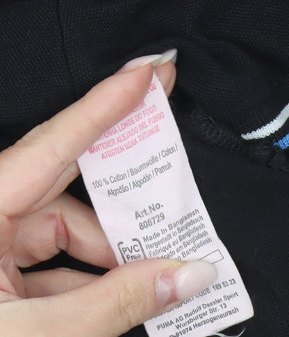 Puma Men's Black Medium Polo Shirt Short Sleeve Cotton Sport