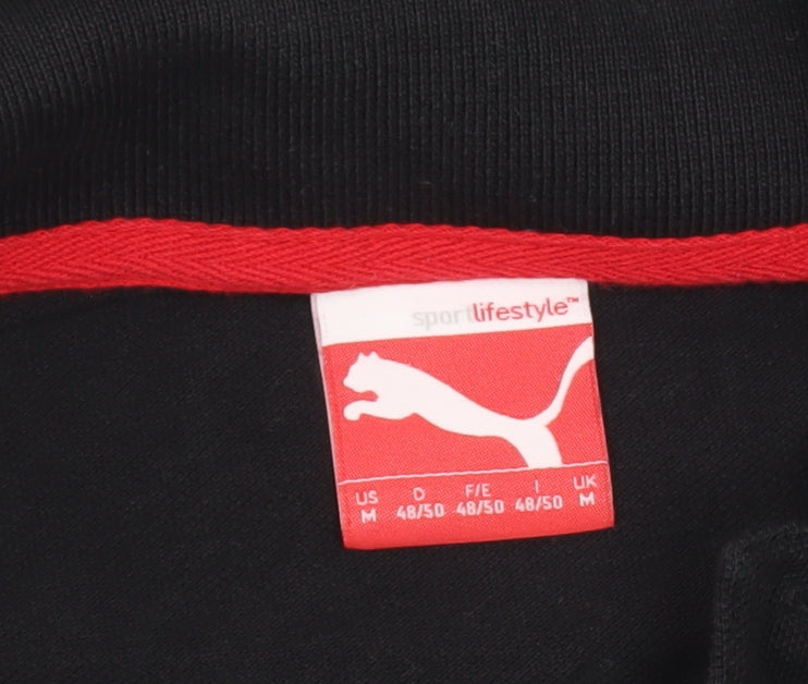 Puma Men's Black Medium Polo Shirt Short Sleeve Cotton Sport