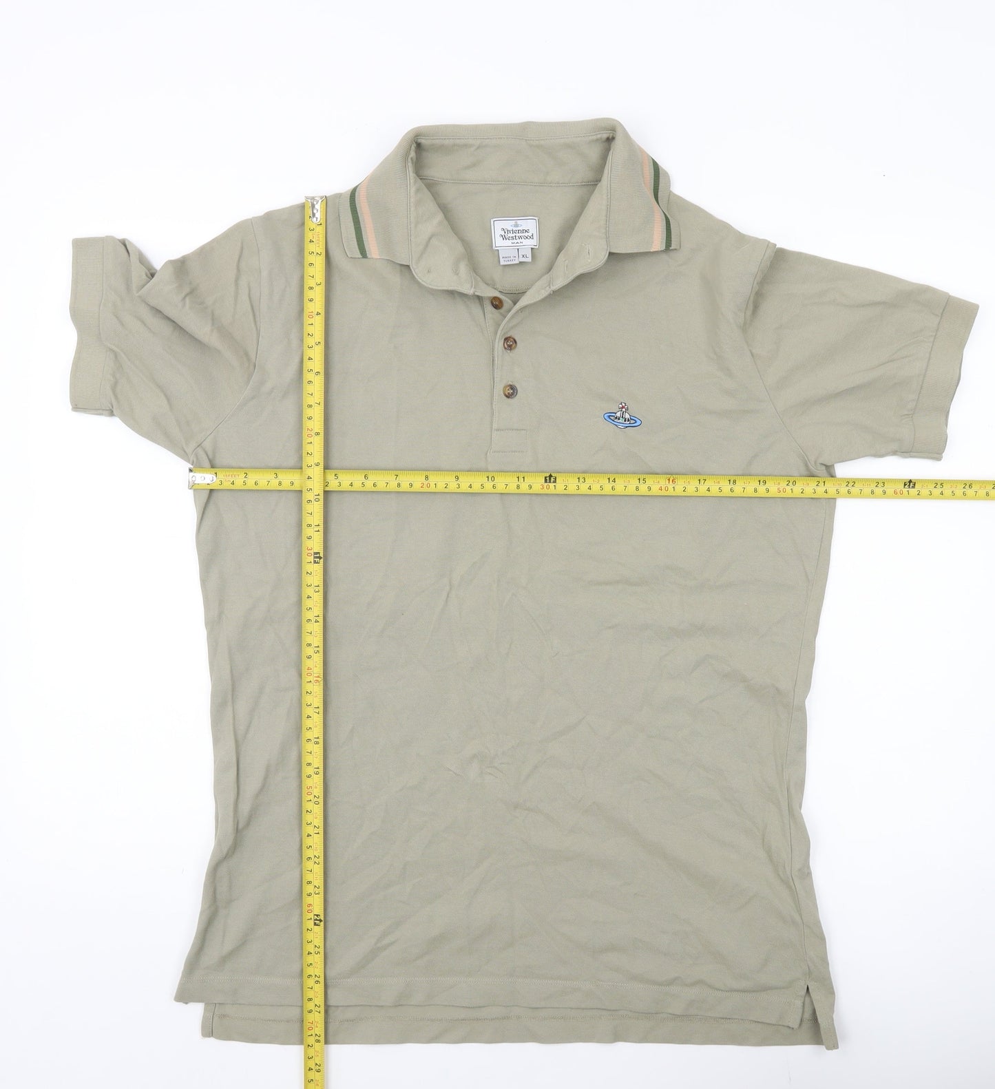 Vivienne Westwood Men’s Beige Polo Shirt XL Cotton Logo Casual