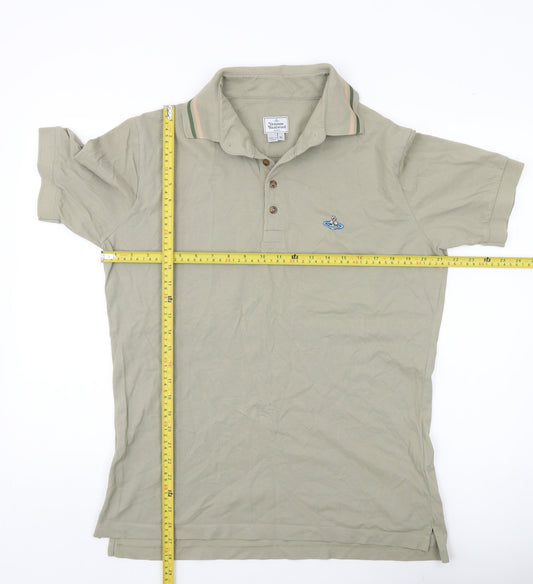 Vivienne Westwood Men’s Beige Polo Shirt XL Cotton Logo Casual