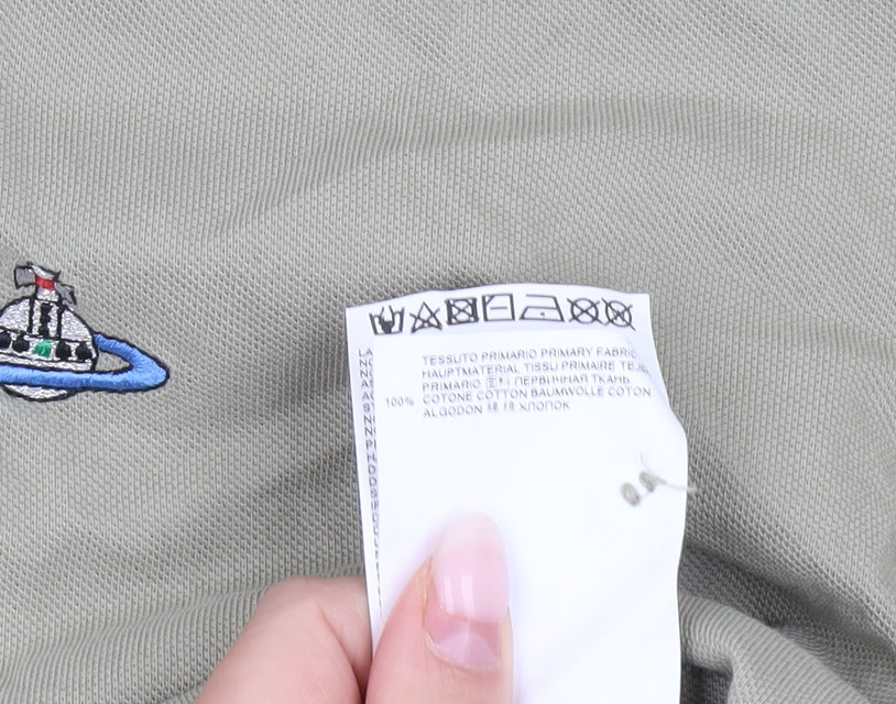 Vivienne Westwood Men’s Beige Polo Shirt XL Cotton Logo Casual