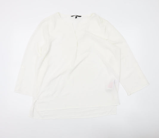 Womens UK Size XL VERO MODA White Tunic Blouse