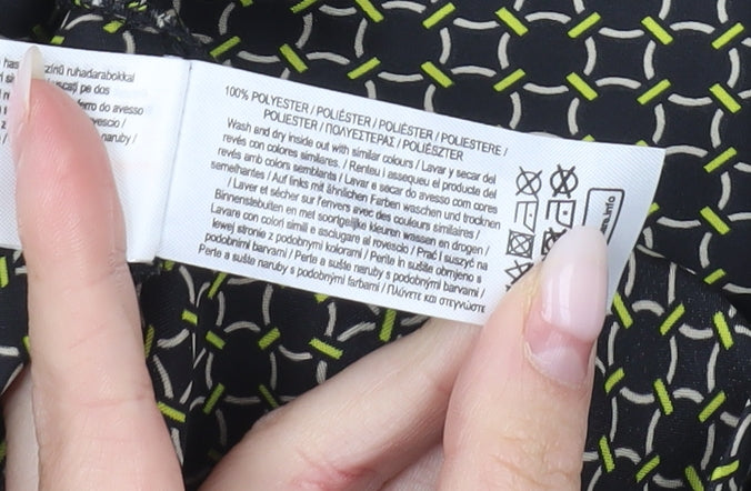 Primark Women’s Black Green Geometric Midi Shift Dress Size 12