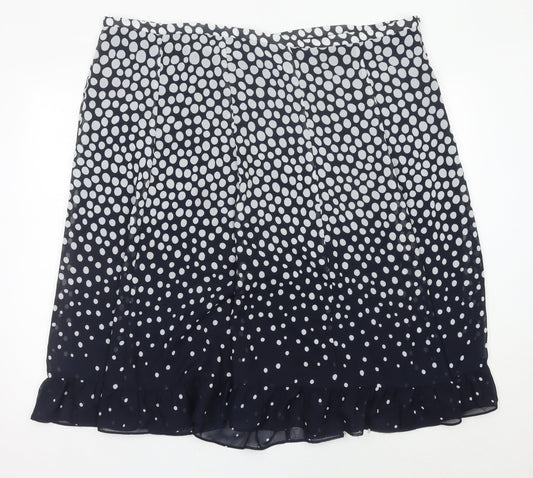 Bm Collection Women’s Blue Polka Dot Ruffle Skirt Size 24