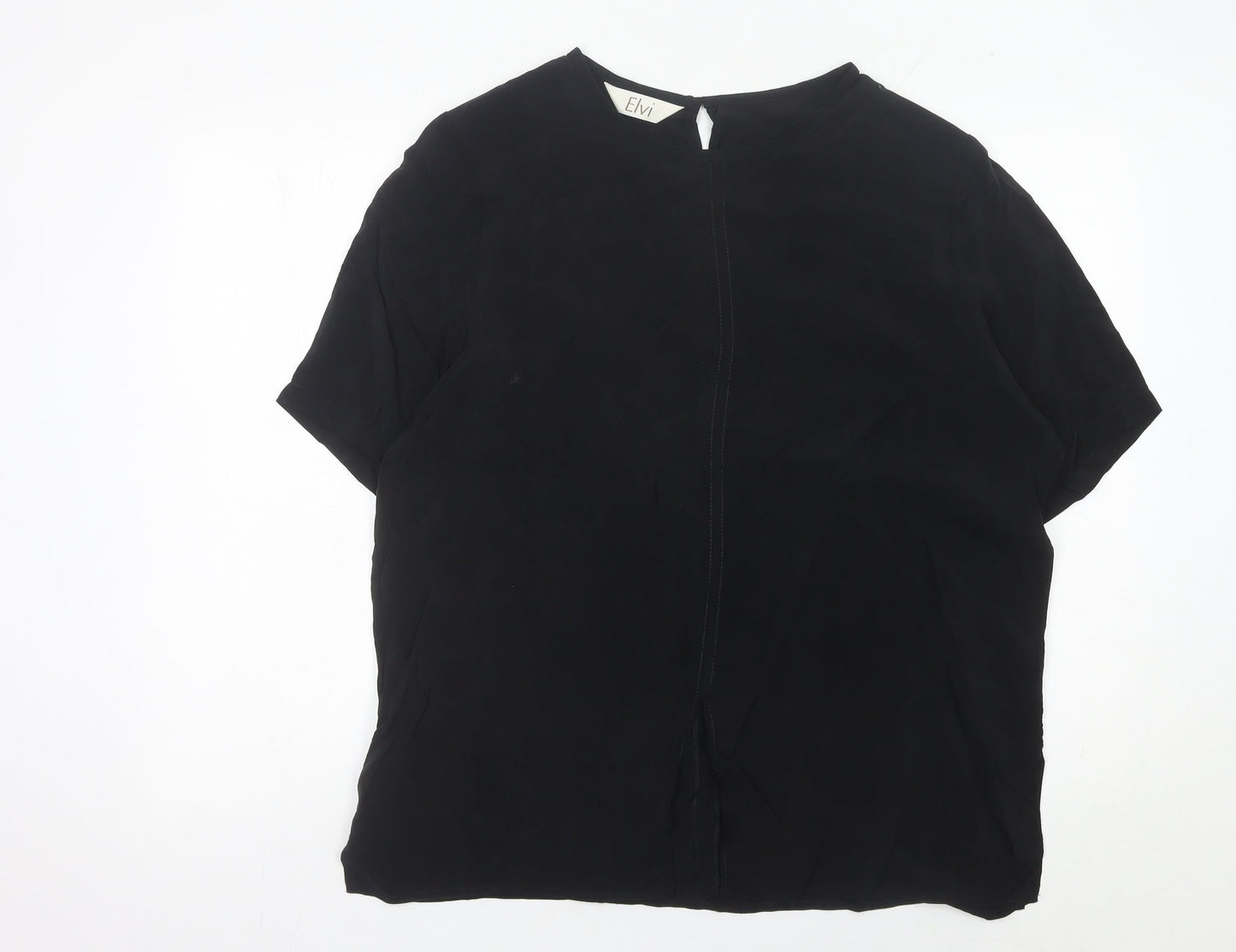 Womens UK Size 16 ELVI Black Basic Blouse