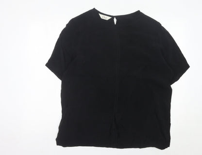Womens UK Size 16 ELVI Black Basic Blouse