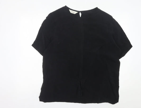 Womens UK Size 16 ELVI Black Basic Blouse