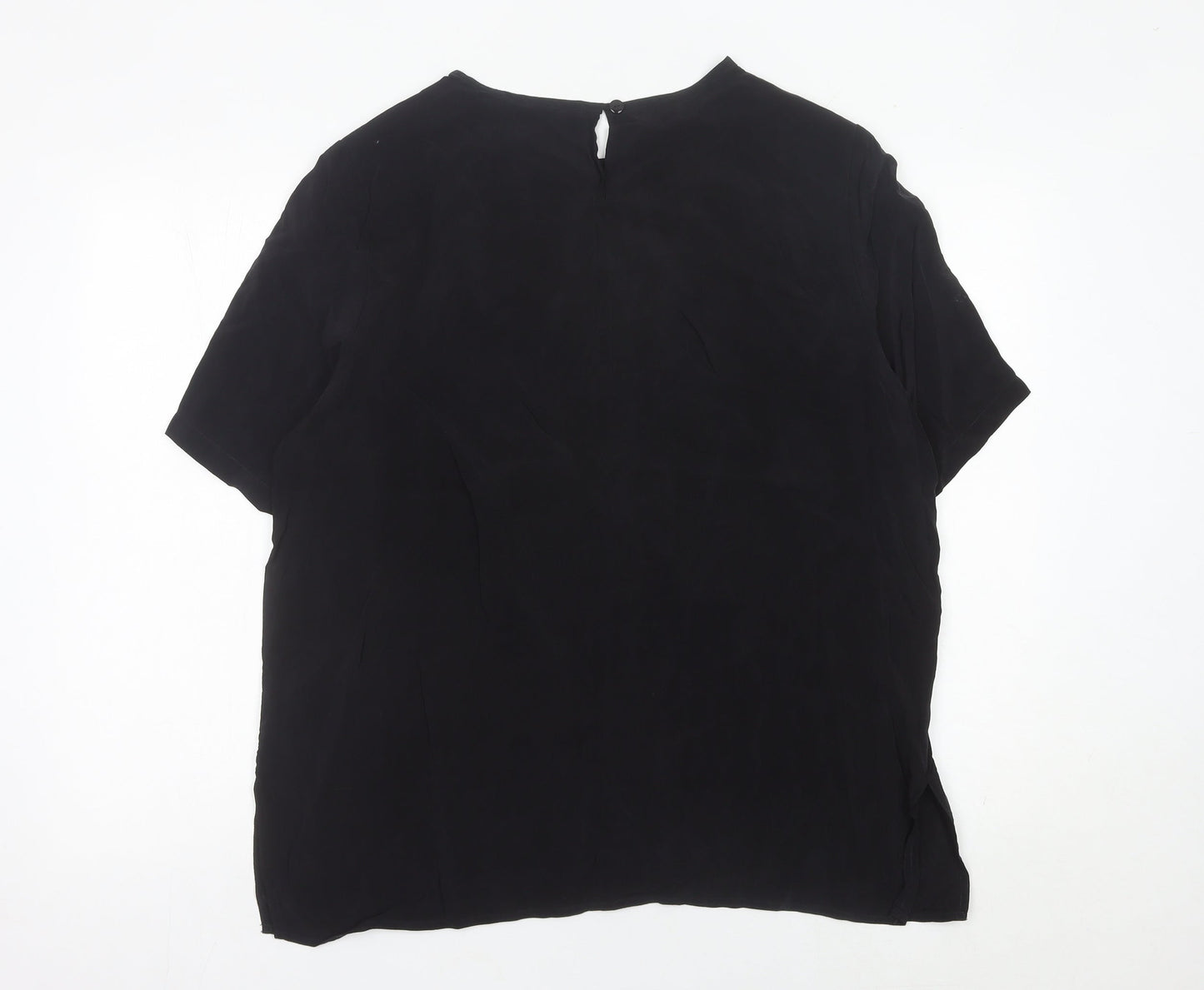 Womens UK Size 16 ELVI Black Basic Blouse