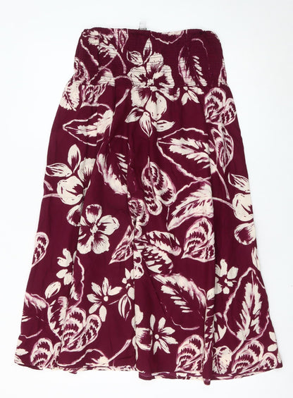 Marks and Spencer Women’s Red Floral Strapless A-Line Dress Size 8