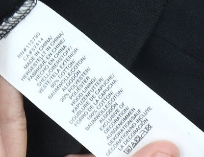 True Religion Men’s Black Full Zip Hoodie Size L Logo Graphic Cotton