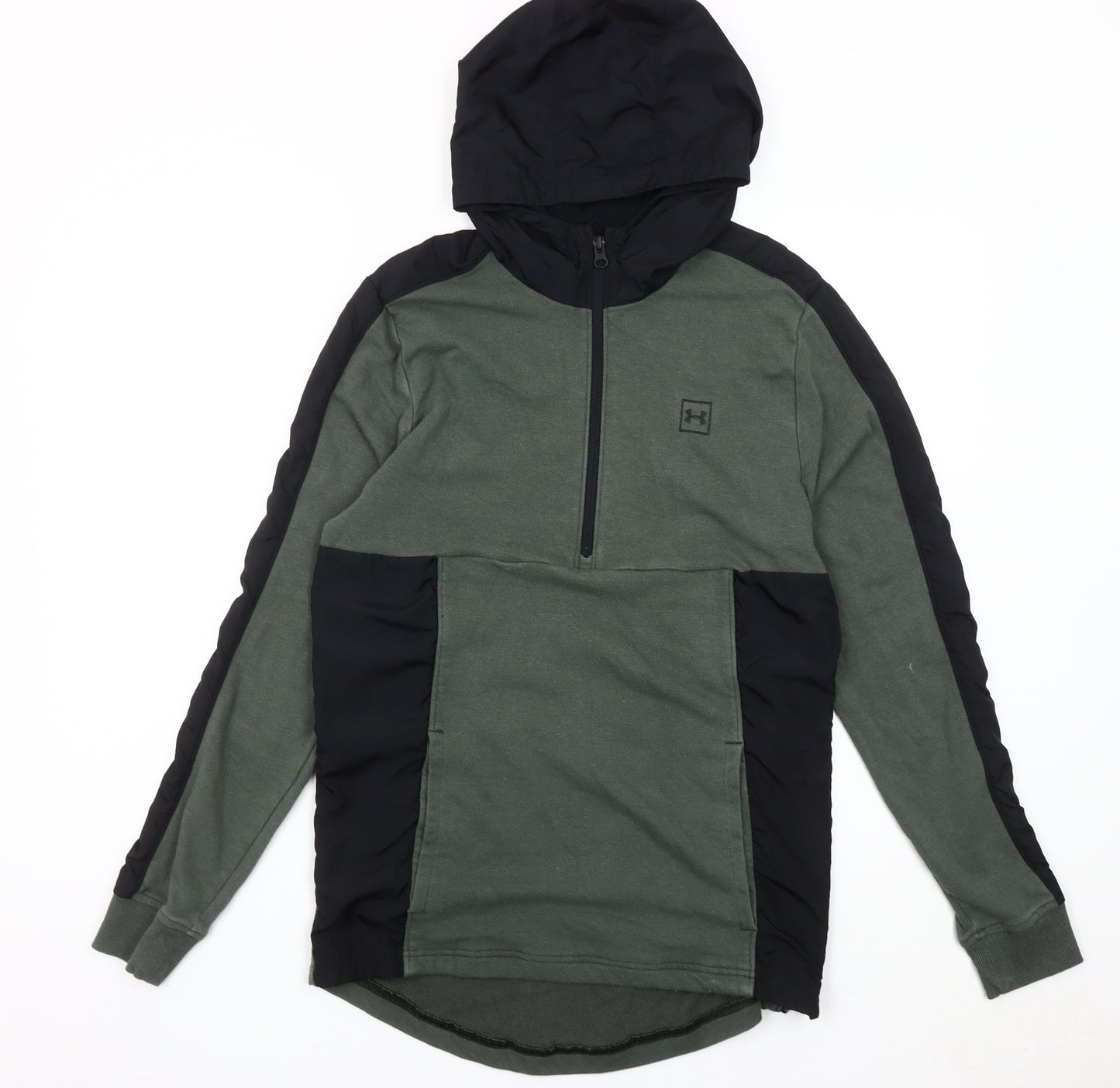 Under Armour Men’s Green Black Pullover Hoodie Size M Slim Fit