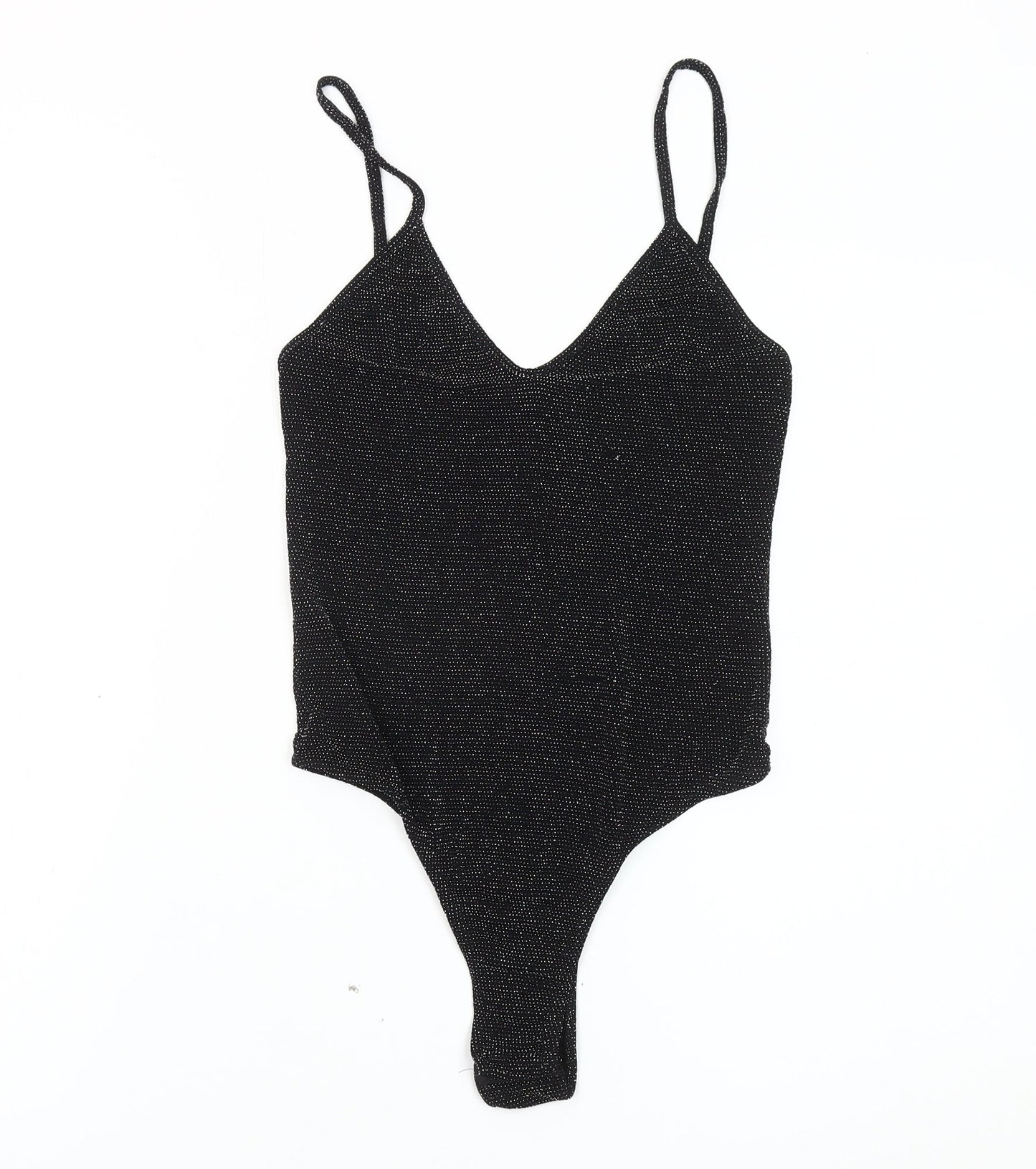 PrettyLittleThing Womens Black Size 12 Bodysuit V-Neck Partywear