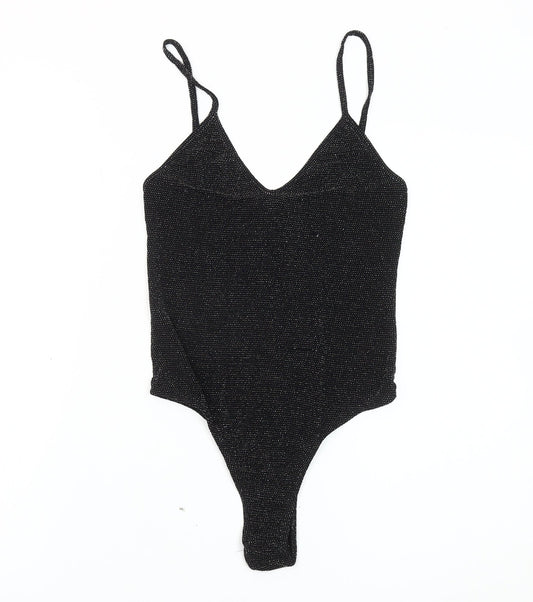 PrettyLittleThing Womens Black Size 12 Bodysuit V-Neck Partywear