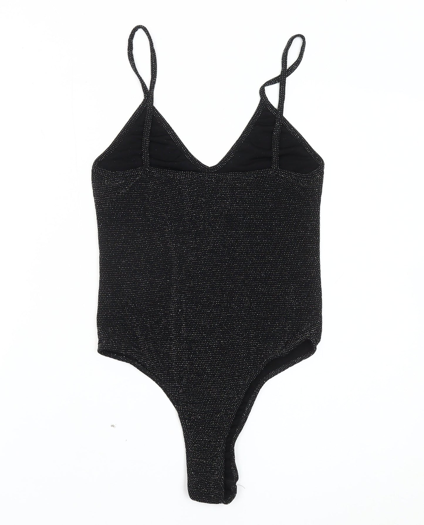 PrettyLittleThing Womens Black Size 12 Bodysuit V-Neck Partywear