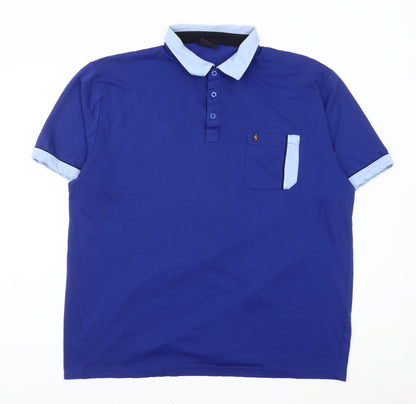Gabicci Mens Blue Polo Shirt Size 52 Cotton Blend Casual