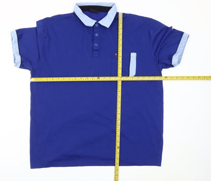 Gabicci Mens Blue Polo Shirt Size 52 Cotton Blend Casual