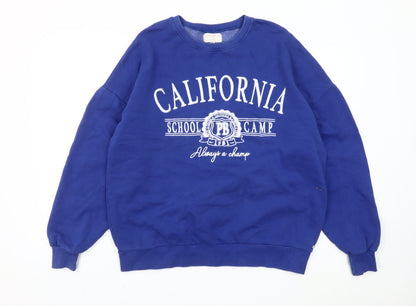 Teens UK Size S Pull&Bear Blue Pullover Sweatshirt