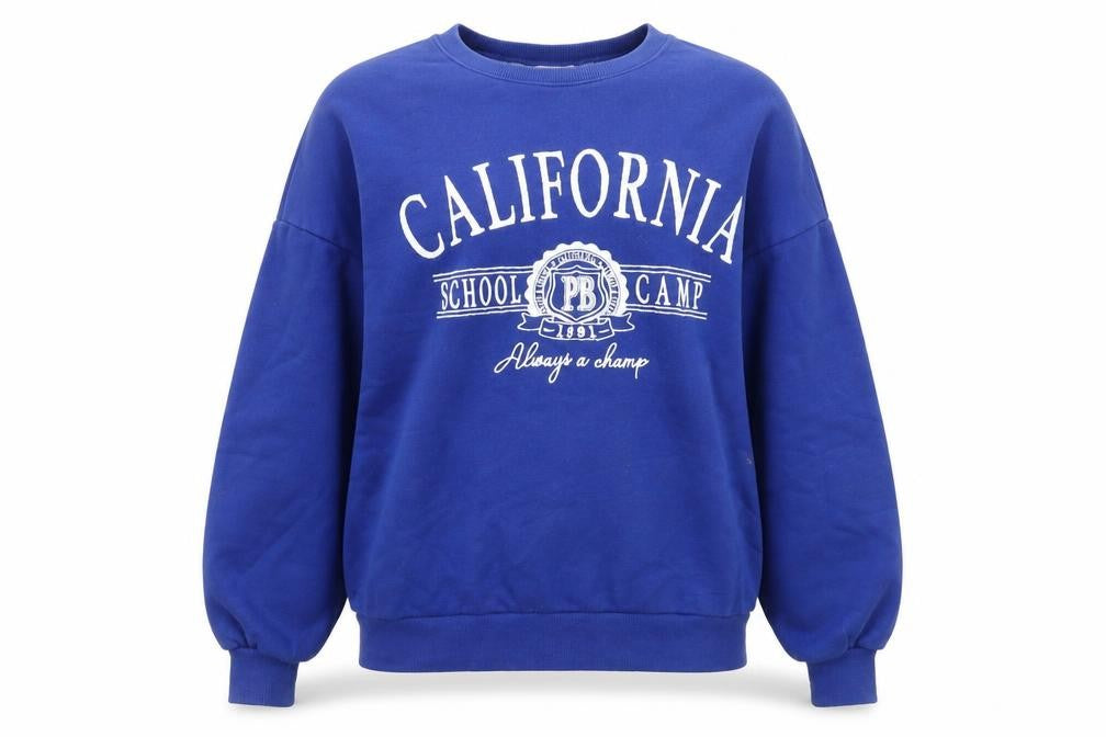 Teens UK Size S Pull&Bear Blue Pullover Sweatshirt
