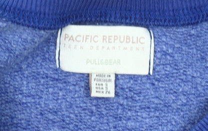 Teens UK Size S Pull&Bear Blue Pullover Sweatshirt