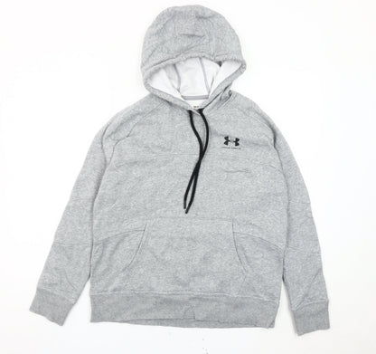 Under Armour Boys Grey Pullover Hoodie S Relaxed Fit Sports Cotton Blend