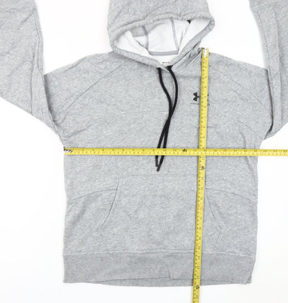 Under Armour Boys Grey Pullover Hoodie S Relaxed Fit Sports Cotton Blend