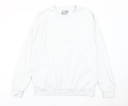 New Love Club Unisex White Mac N Cheese Sweatshirt L Graphic Pullover