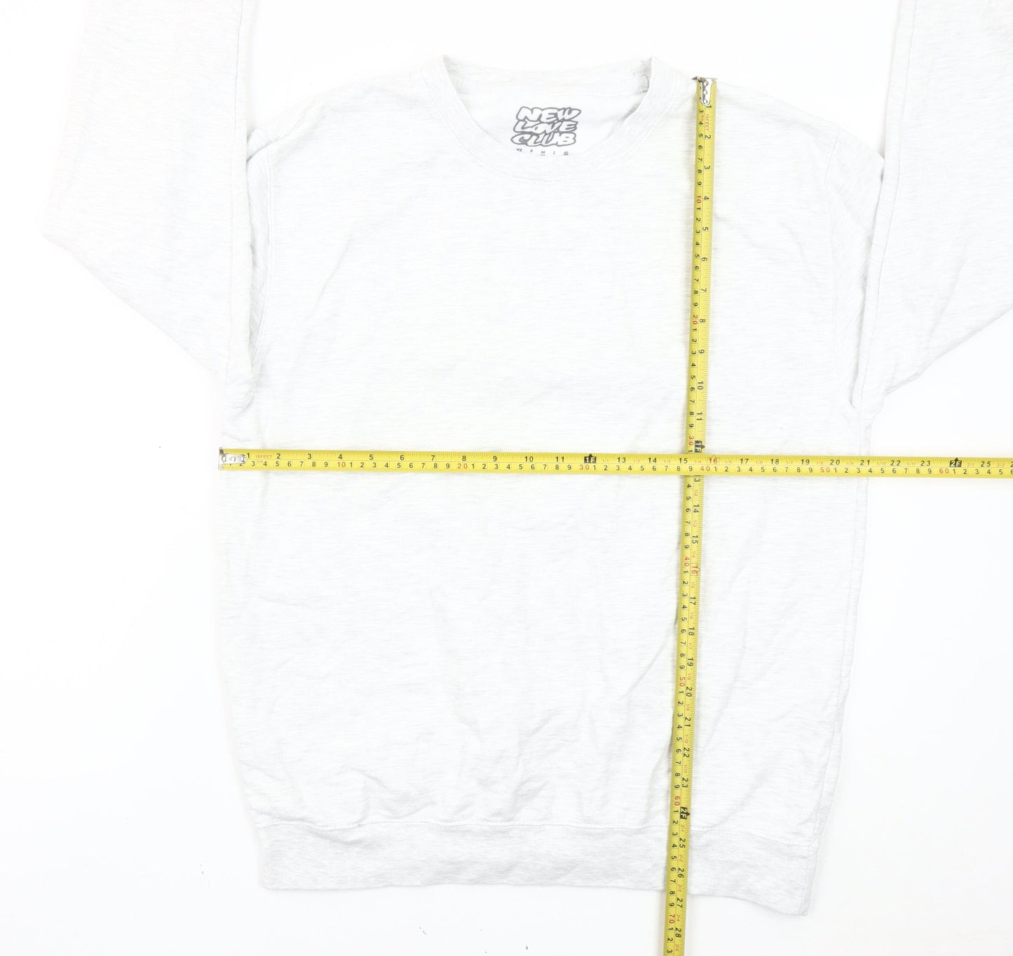 New Love Club Unisex White Mac N Cheese Sweatshirt L Graphic Pullover