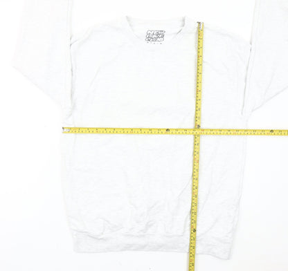 New Love Club Unisex White Mac N Cheese Sweatshirt L Graphic Pullover
