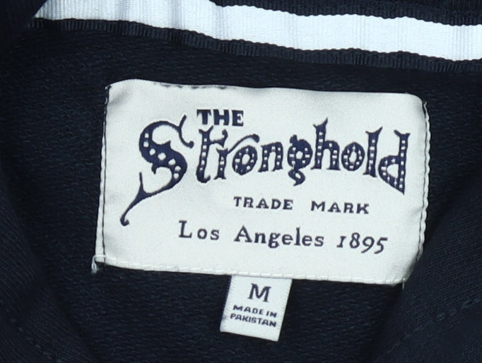 The Stronghold Men’s Black Pullover Hoodie Size M Cotton