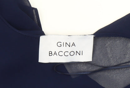 Gina Bacconi Women’s Blue Chiffon Kimono Blouse UK 12