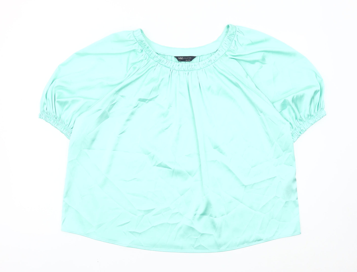 Womens UK Size 14 Marks and Spencer Green Basic Blouse