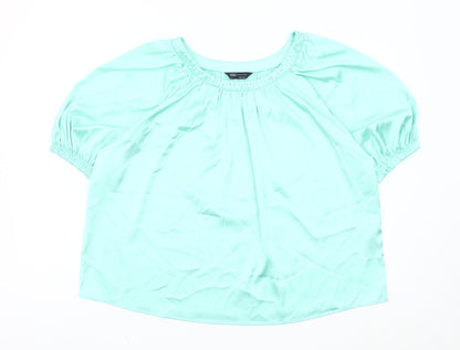 Womens UK Size 14 Marks and Spencer Green Basic Blouse