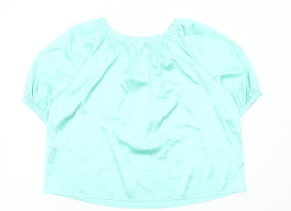 Womens UK Size 14 Marks and Spencer Green Basic Blouse
