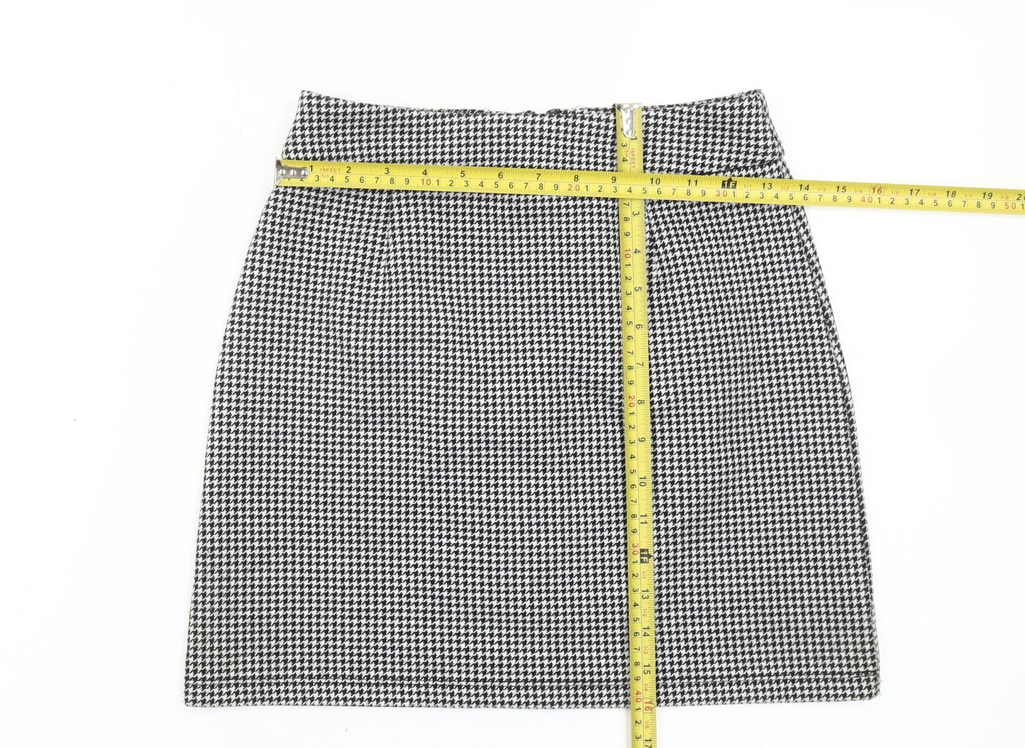Glassons Women’s Black Houndstooth Pencil Skirt Size 8 Workwear