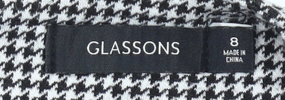Glassons Women’s Black Houndstooth Pencil Skirt Size 8 Workwear