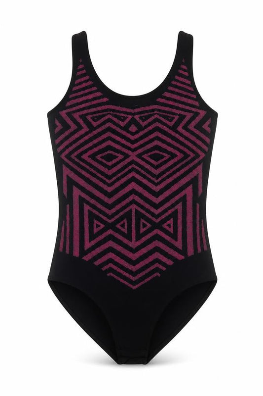 Front view of Miss Selfridge women’s black glitter geometric petite bodysuit, size UK 8