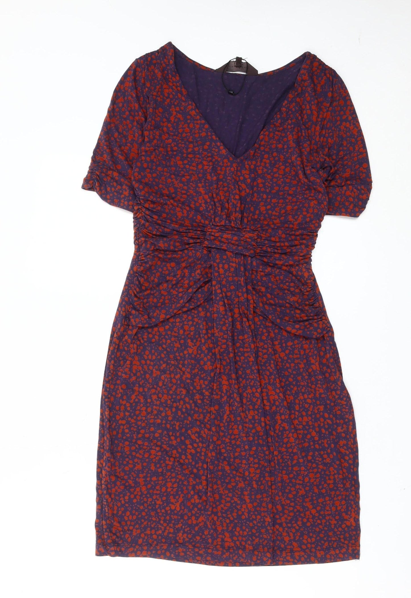 Great Plains Women Purple Red Sheath Dress S Viscose Blend