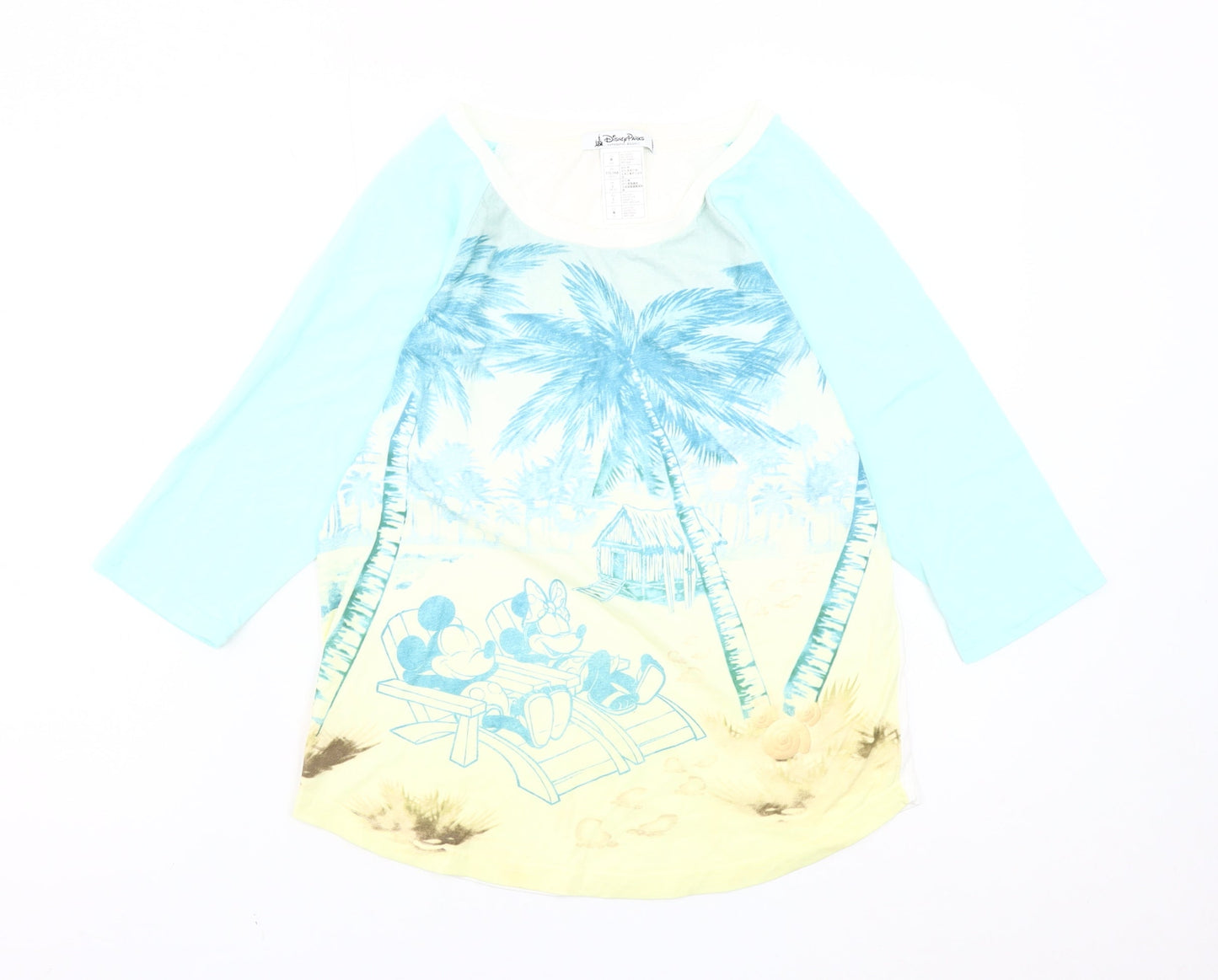 Disney Parks Womens Multicoloured T-Shirt Size 14 Mickey Minnie Tropical
