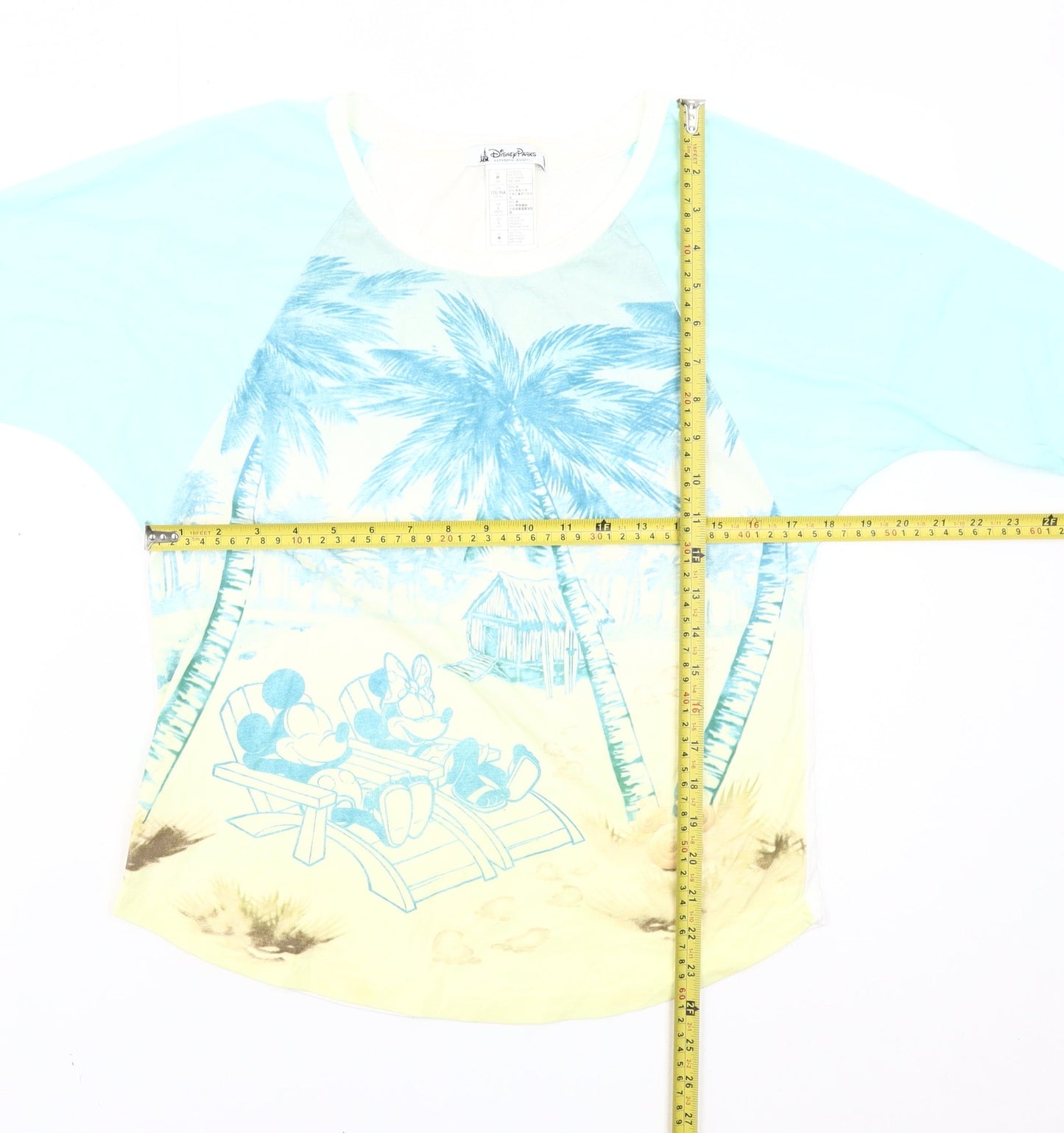 Disney Parks Womens Multicoloured T-Shirt Size 14 Mickey Minnie Tropical