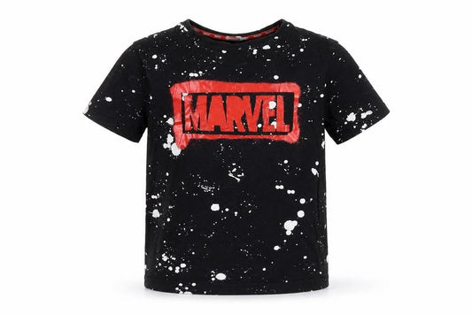 Marvel Boys Black Graphic Logo T-Shirt 9-10 Years Superhero Casual