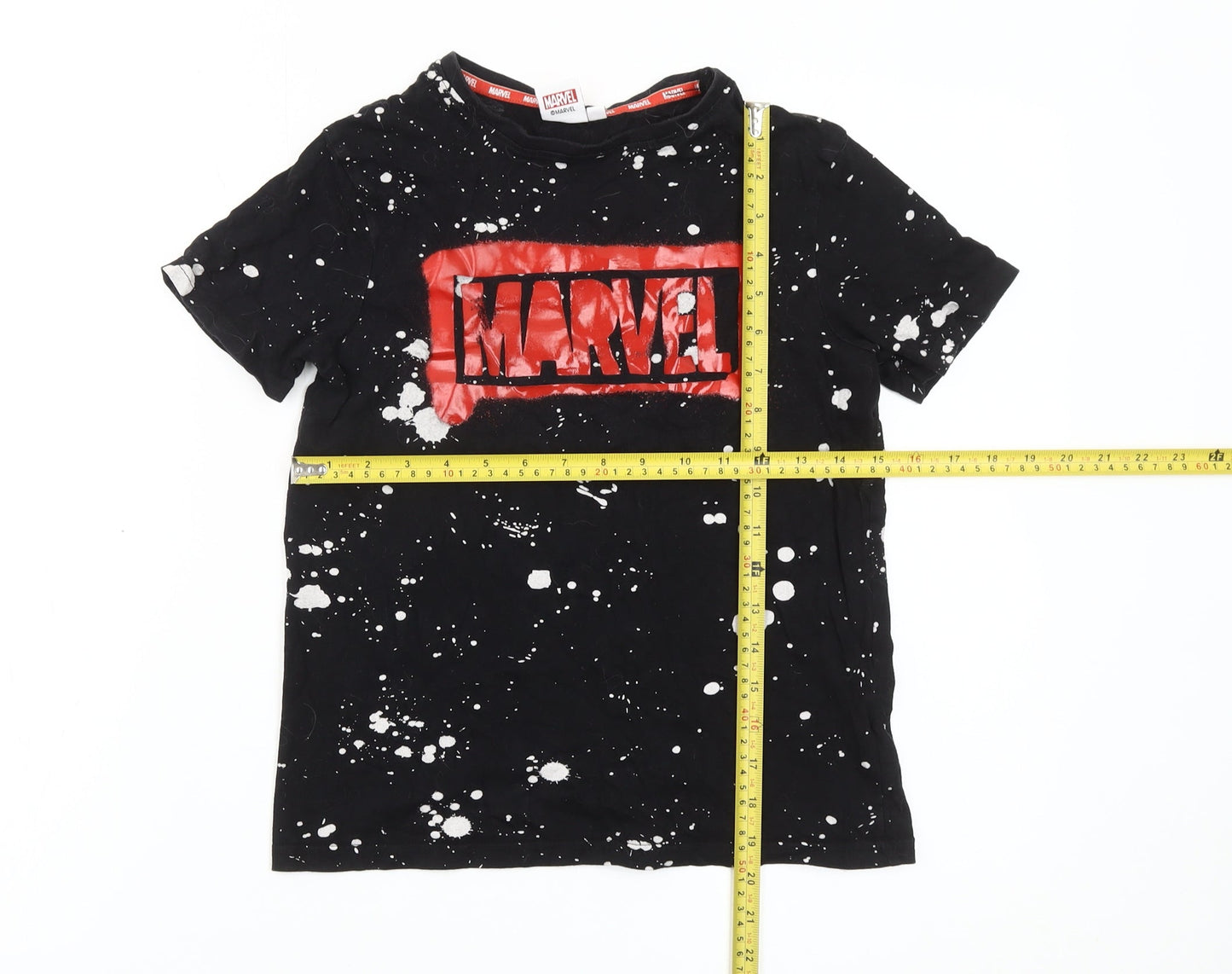 Marvel Boys Black Graphic Logo T-Shirt 9-10 Years Superhero Casual