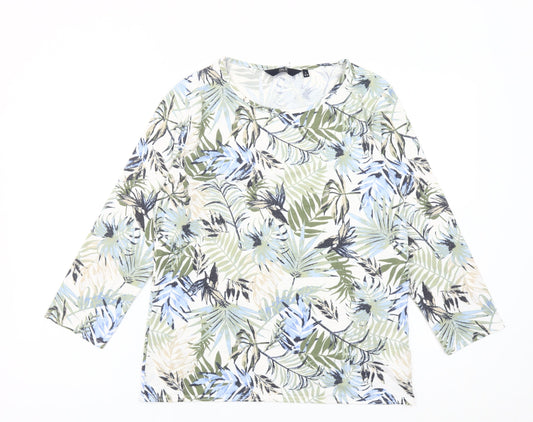 ISLE Collection Women’s Multicolour Floral Top Size 10-12 Scoop Neck Long Sleeve