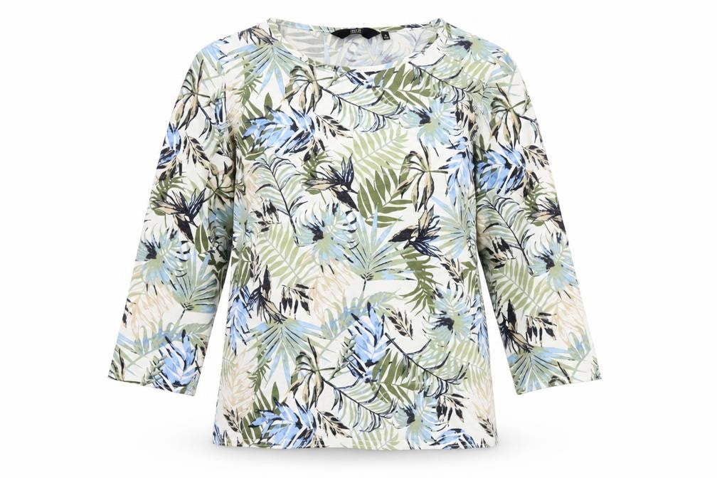 ISLE Collection Women’s Multicolour Floral Top Size 10-12 Scoop Neck Long Sleeve